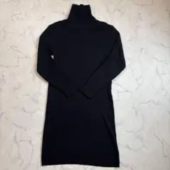 美品 ドゥーズィエムクラス ロングワンピース 黒 タートルネック 