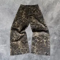 レオパード バギーパンツ グランジ ストリート y2k 平成ギャル ワイドパンツ