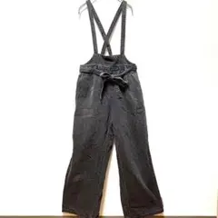 GU ジーユー サロペット デニムウエストリボン オーバーオール ウエストゴム