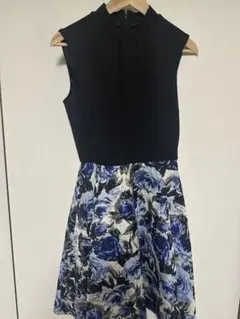 お呼ばれドレス　パーティドレス　花柄ドレス　美品