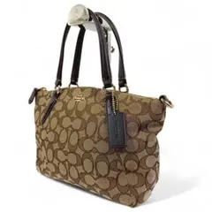 美品 正規品 コーチ COACH ハンドバッグ シグネチャー キャンバス 鞄