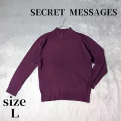 シークレットメッセージ L ハイネック ニット セーター プルオーバー 無地
