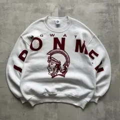 90s USA製　champion チャンピオン　スウェット　IRONMEN　白