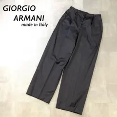 GIORGIO ARMANI イタリア製 タック スラックスパンツ ダークグレー