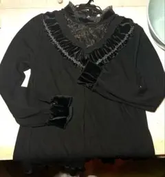 axes femme ブラウス　シャツブラック黒 金 ゴールド オシャレ
