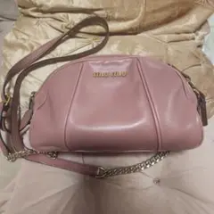 難ありMIU MIU ピンク レザー ショルダーバッグ