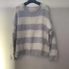 ボーダーニット 水色