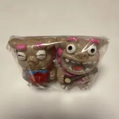 シーサー 置物 三線＆花笠 2体セット