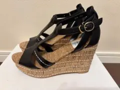LANVIN en Bleu コルクウェッジサンダル ブラック　22.5のサムネイル