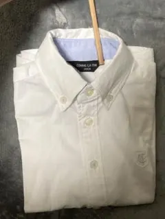 コムサイズム　100A 半袖　白　ボタンダウン　シャツ