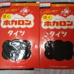 アツギ はくホカロン ブラック タイツ 60デニール L〜LL×2足