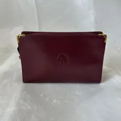 【美品】Cartier　カルティエ　赤　クラッチバッグ　ヴィンテージ