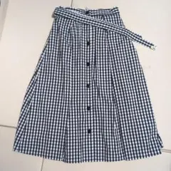 LOULOU WILLOUGHBY ギンガムチェック ロングスカート