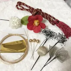 成人式 髪飾り 袴 卒業式 水引 金箔 振袖 七五三 金箔 着物 結婚式 赤黒金