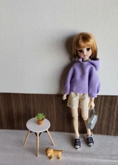 リカちゃん ハンドメイド フード 付 パーカー ショートパンツ セット