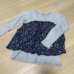 フラワープリント 長袖カットソー