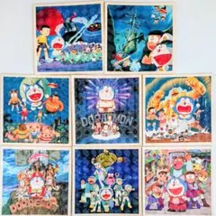 レア 当時物 ドラえもん 映画25周年ウエハースチョコ キラシール8枚セットのサムネイル
