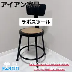 ラボスツール 背もたれ付き 作業椅子 実験室用　ガレージ　美品　アイアン　家具