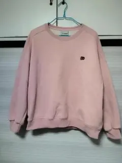 ピンク クルーネックスウェット