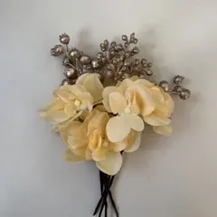 成人式前撮り 黄色金 髪飾り ヘッドドレス ヘッドパーツ ウェディング 卒業式袴