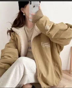 JaVaコラボ 無地 ミドル ファスナー アウター