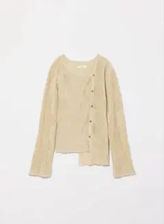 新品 WAVE TUCK ASYMMETRY GLITTER CARDIGAN