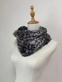 スヌード ふわふわ もこもこ グレー ファー