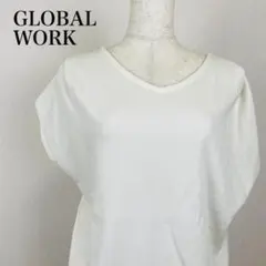 GLOBAL WORK Tシャツ フレンチスリーブ 大きめ 0826B