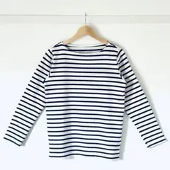 【祝日セール・未使用級】無印良品 長袖Tシャツ 綿 白 紺 ボーダー XL 秋服