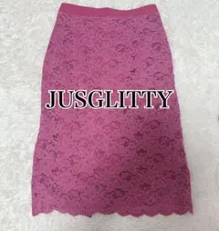 JUSGLITTY ピンク レース タイトスカート