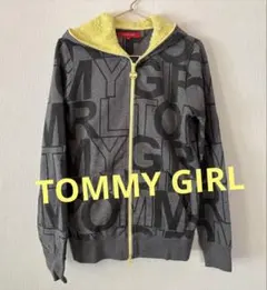 TOMMY GIRLグレー ロゴプリント パーカー