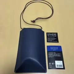 【新品・未使用】SPHERE リサイクルレザー スマホネックポーチ ネイビー