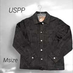 新品USPPダークデニム デニムジャケット ブラック黒 M 猫 キャットＧジャン