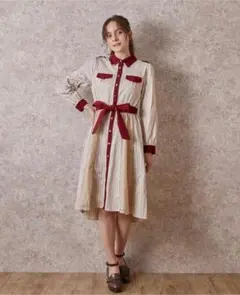 [axes femme] ワンピース ストライプバイカラーOP レディース