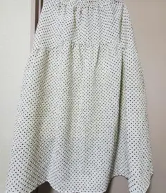 【春服】Samansa Mos2 ドット柄フレアスカート フリーサイズ
