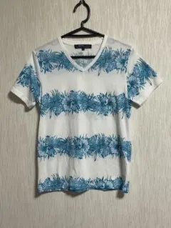 BENO　ボタニカル柄 花柄 Vネック Tシャツ　メンズ　Mのサムネイル