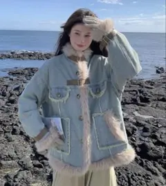 ゆったりデニムアウター✨冬のお出かけに最適⸜(* ॑꒳ ॑* )⸝