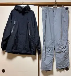 kissmark他　スノーボードウェア 上下セット ブラック×グレー LL