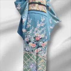 ❰6536❱ フルセット　訪問着　水色　袋帯　入学式　卒業式　お宮参り　正絹着物