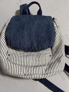 通園リュック　ストライプデニムバックパック