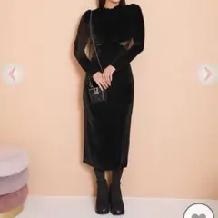 レースベロアマキシワンピース