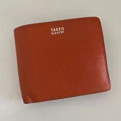 TAKEO KIKUCHI タケオキクチ　折り財布　レザー　オレンジ　小銭入れ