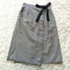 千鳥格子 ひざ丈スカート