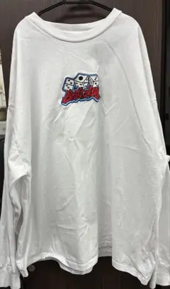 edakka Backplay 刺繍ロゴ ホワイト 長袖Tシャツ