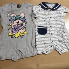 グレー音楽キャラクターロンパースセット