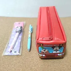 新品　ディズニー　ミッキー　ミニー　ペンケース　筆箱　ボールペン　3点まとめ売り