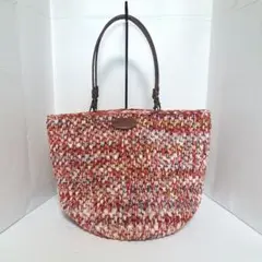 ハンドメイド 手編み ニットバッグ カラフル 引き揃え