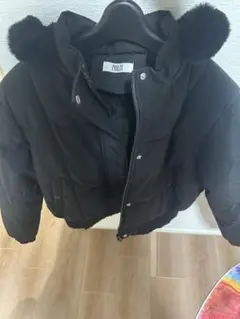 PHILLY ファー付き黒ショートダウンジャケット