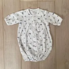 赤ちゃんの城　ホワイト 星柄 長袖 ツーウェイ・ドレスオール　60cm