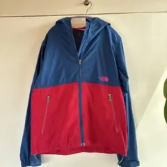 THE NORTH FACE マウンテンパーカー 青赤　収納袋付き